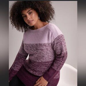 Addition Elle Michel Studio Purple Colourblock Sweater Size 1x